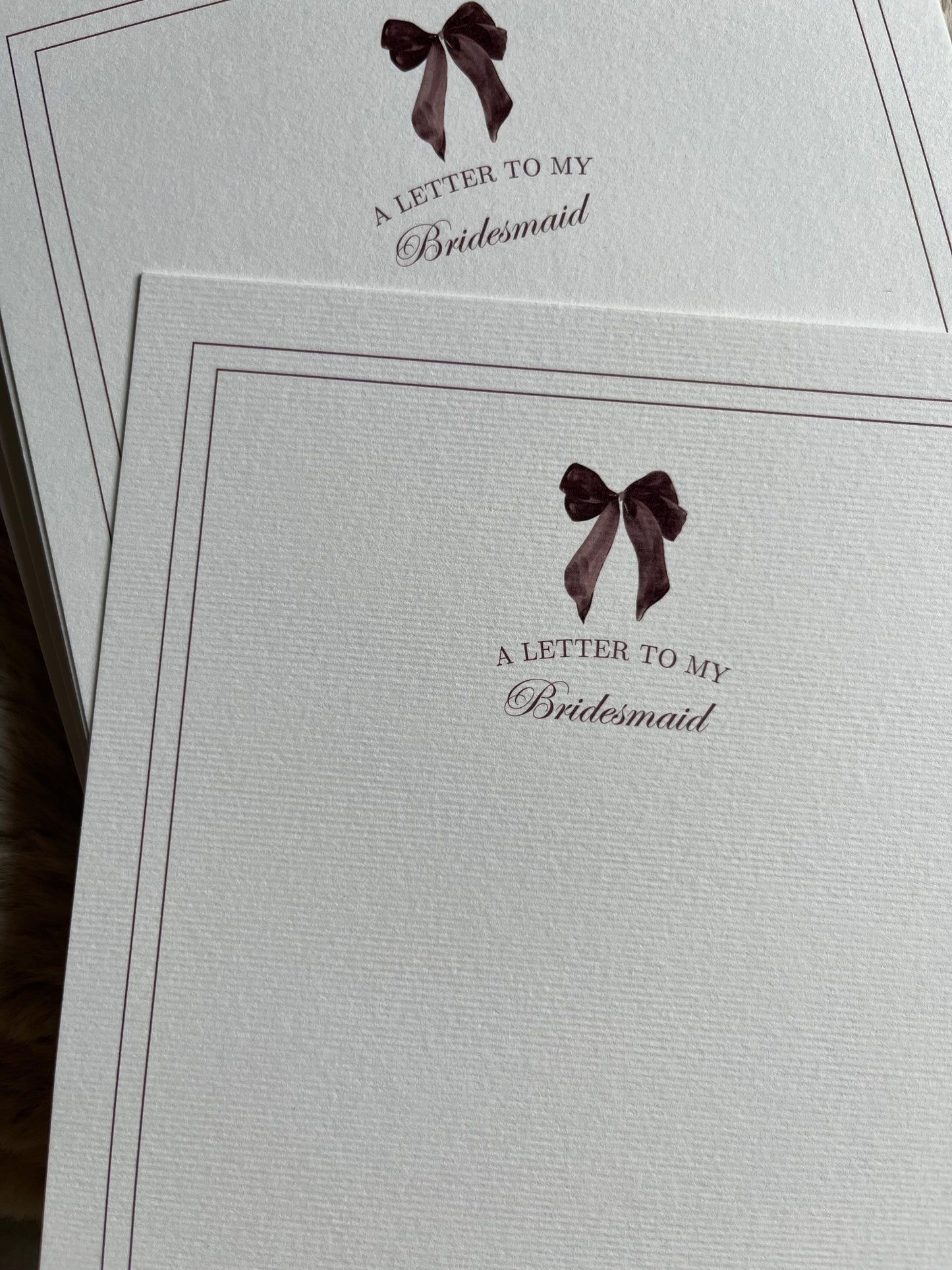 A Letter to My Bridesmaid