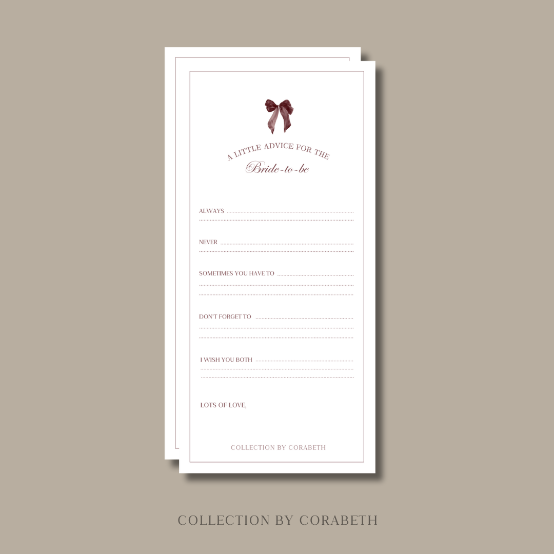 Bride Advice Cards