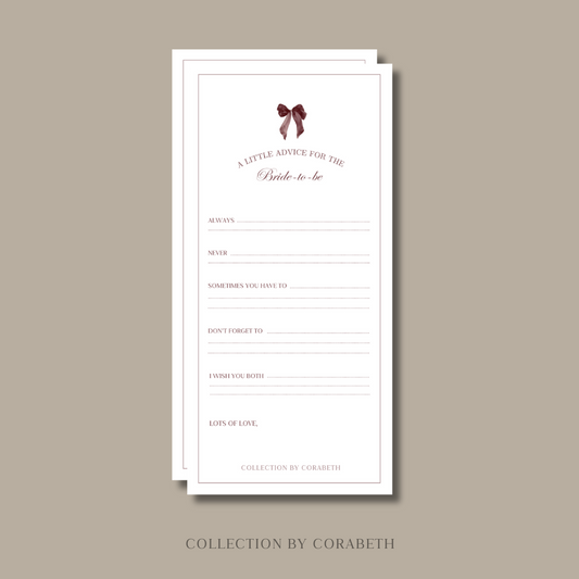 Bride Advice Cards