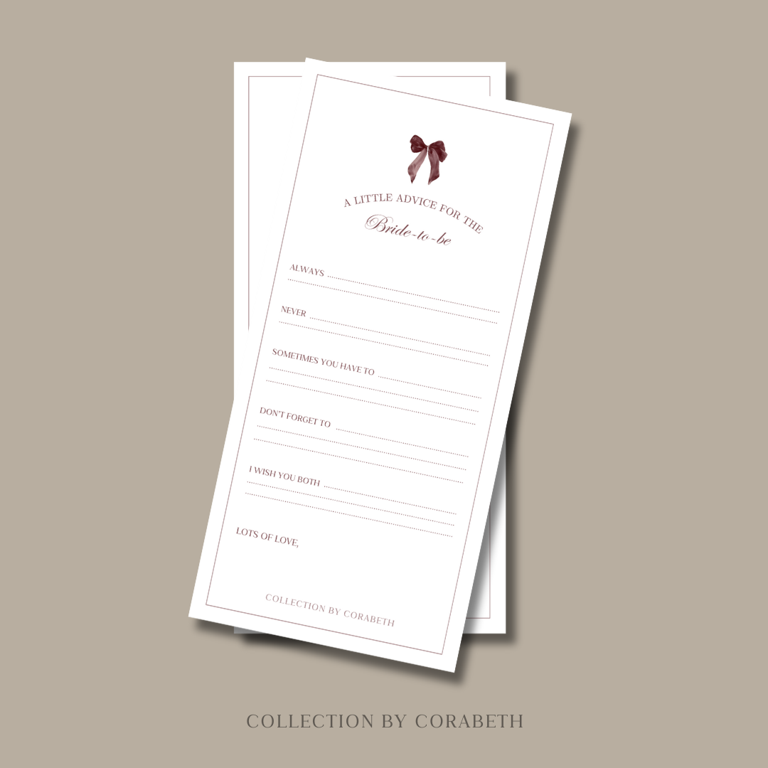 Bride Advice Cards