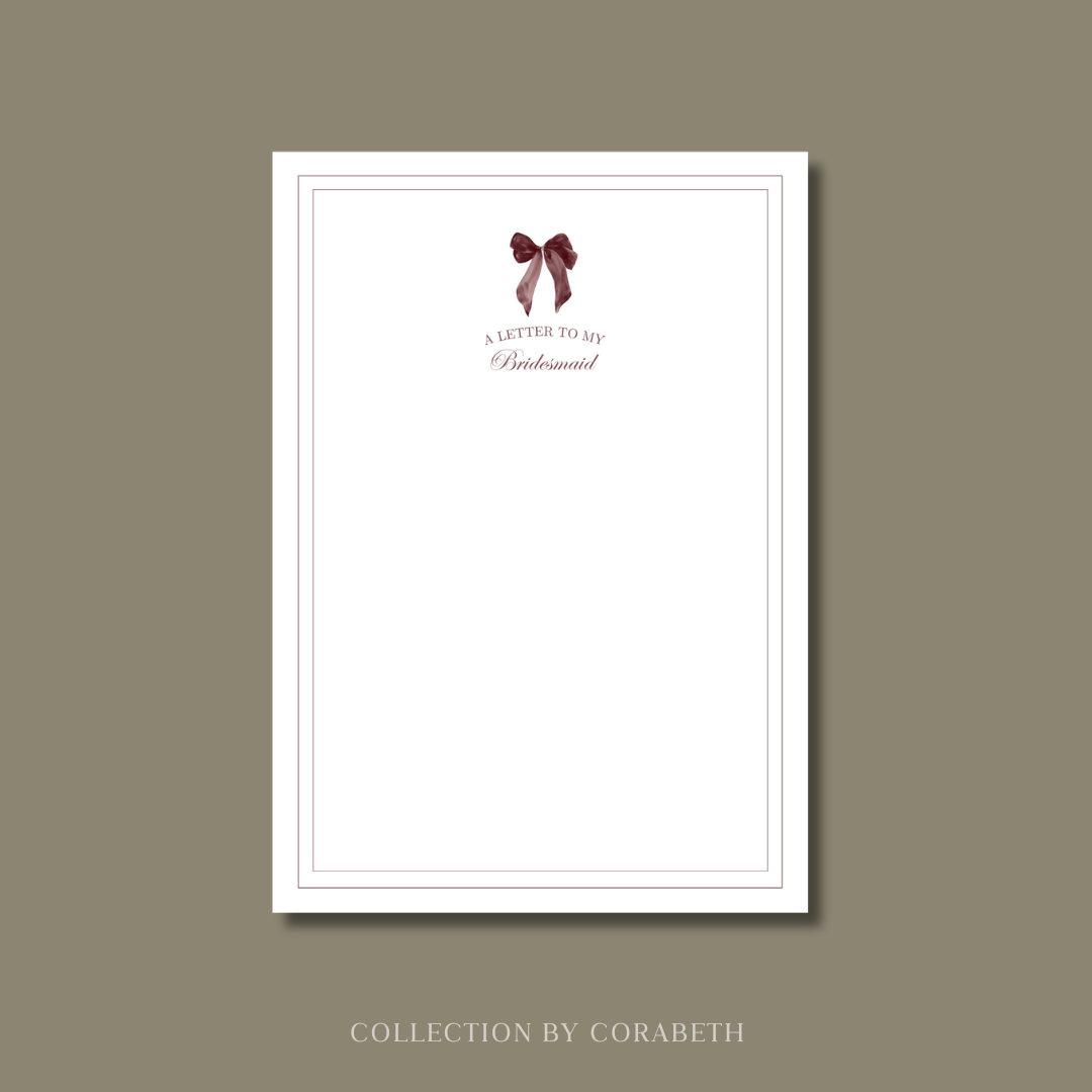 A Letter to My Bridesmaid